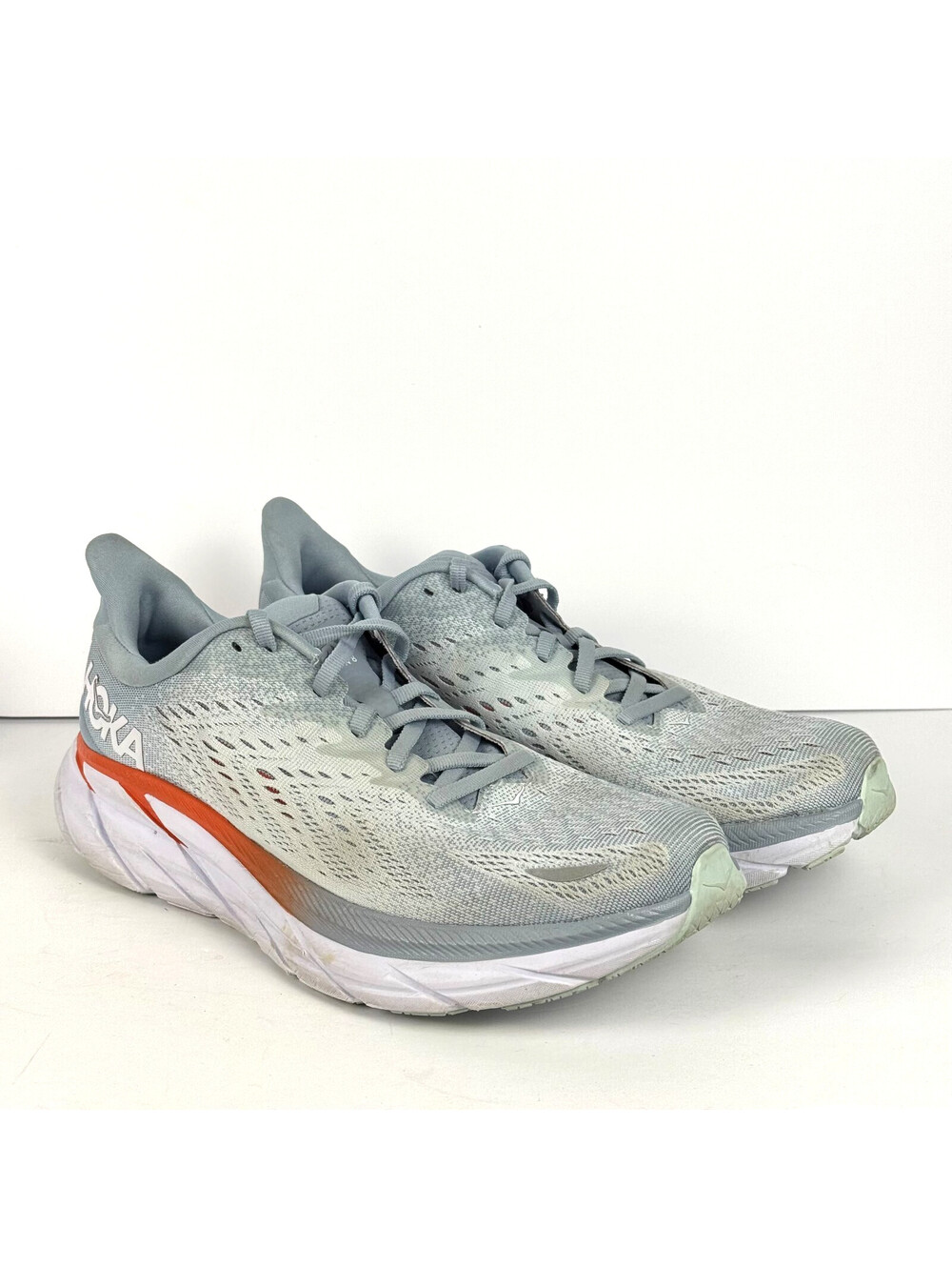 Hoka Clifton 8 Wide Blue Fog Running Shoes Comfort Womens Size 9.5 D WIDE